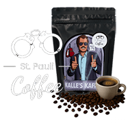 Kalles Kiezkaffee - Kalle Schwensen ist auf einer Packung Kaffee abgebildet